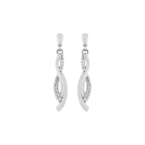 Ohrhänger 925 Silber rhodiniert mit Zirkonia