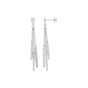 Ohrhänger 925 Silber rhodiniert mit Zirkonia
