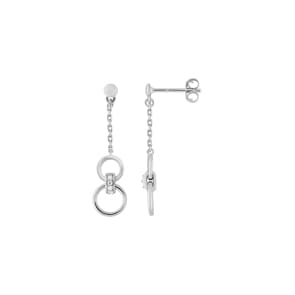 Ohrhänger 925 Silber rhodiniert mit Zirkonia