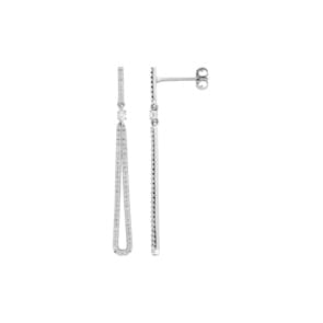 Ohrhänger 925 Silber rhodiniert mit Zirkonia