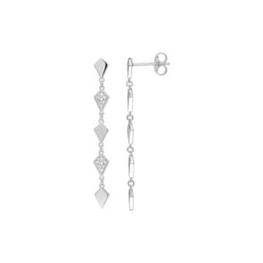 Ohrhänger 925 Silber rhodiniert mit Zirkonia