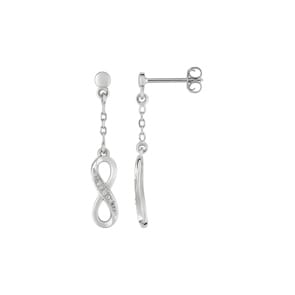 Ohrhänger 925 Silber rhodiniert mit Zirkonia, Infinity