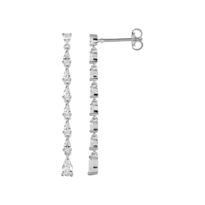 Ohrhänger 925 Silber rhodiniert mit Zirkonia Tropfen