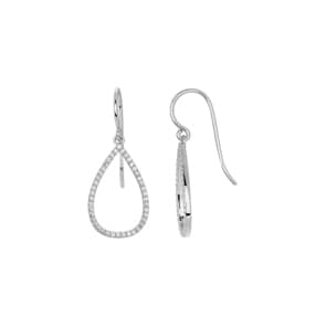 Ohrhänger 925 Silber rhodiniert mit Zirkonia, Tropfen