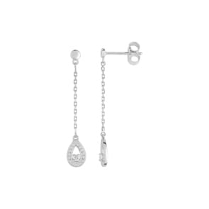 Ohrhänger 925 Silber rhodiniert mit Zirkonia, Tropfen