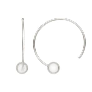 Boucles d'oreilles pendantes Argent 925 rhodié Ø 33mm