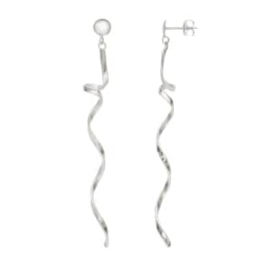 Ohrhänger 925 Silber rhodiniert, Spirale 58mm