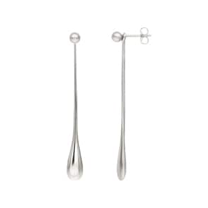 Ohrhänger 925 Silber rhodiniert, Tropfen 52mm
