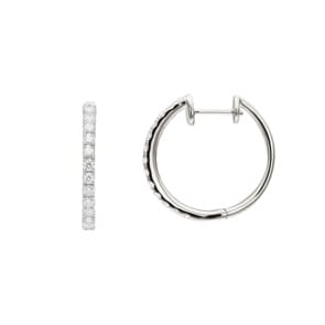 Créoles or gris 750/18 ct avec diamants 0.52 ct H/si
