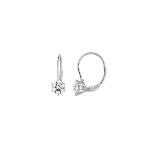 Earrings 375/9 K White Gold with Cubic Zirconia