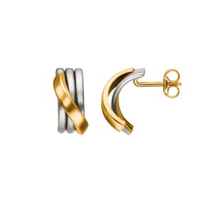 Ohrringe 750/18 K Gelb-/Weissgold