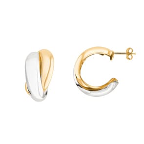 Ohrringe 750/18 K Gelb-/Weissgold