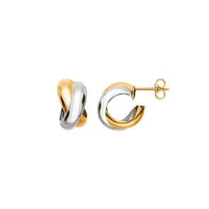 Ohrringe 750/18 K Gelb-/Weissgold