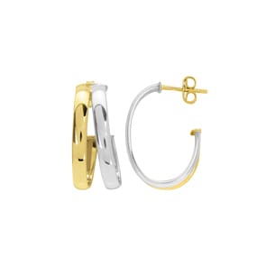 Ohrringe 750/18 K Gelb-/Weissgold