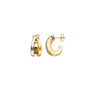 Boucles d'oreilles or bicolore 750/18 ct electroformée