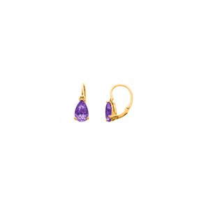 Boucle d'oreilles or jaune 750/18 ct avec améthyste