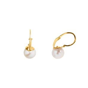 Ohrringe 750/18 K Gelbgold mit Süsswasserzuchtperle Ø 7mm