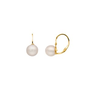 Ohrringe 750/18 K Gelbgold mit Süsswasserzuchtperle Ø 8mm