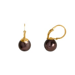 Ohrringe 750/18 K Gelbgold mit Tahiti-Kulturperle Ø 9mm