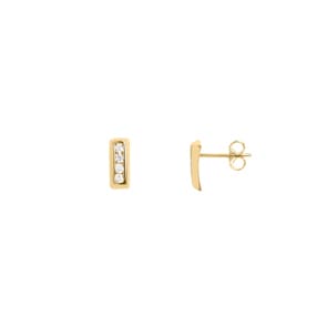 Ohrringe 750/18 K Gelbgold mit Zirkonia
