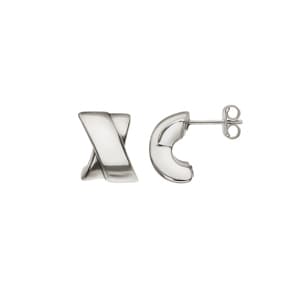 Boucles d'oreilles or gris 750/18 ct electroformée