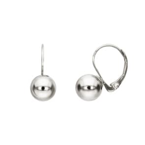 Boucles d'oreilles or gris 750/18 ct creux Ø 8mm
