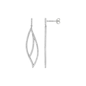 Ohrringe 925 Silber rhodiniert mit Zirkonia rund
