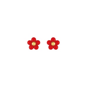 Ohrstecker 375/9 K Gelbgold Blumen lackiert