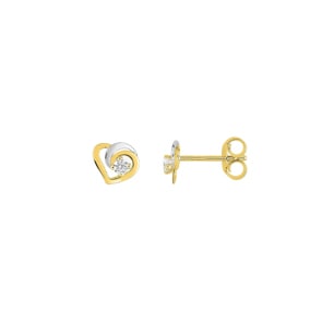 Ohrstecker 375/9 K Gelbgold Herz mit Zirkonia