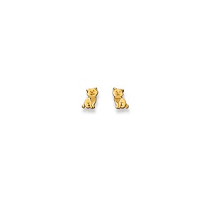 Clous d'oreilles or jaune 375/9 ct, Chat