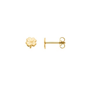 Ohrstecker 375/9 K Gelbgold, Kleeblatt
