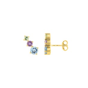 Ohrstecker 375/9 K Gelbgold mit Farbsteinen