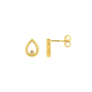 Ohrstecker 375/9 K Gelbgold mit Zirkonia