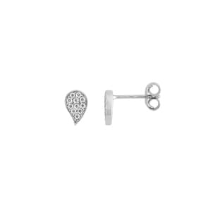Ohrstecker 375/9 K Weissgold mit Zirkonia Pavé