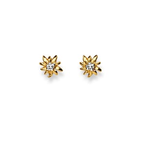 Ohrstecker 750/18 K Bicolor, Edelweiss