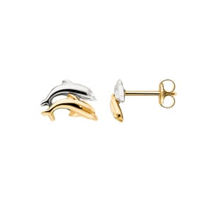 Ohrstecker 750/18 K Gelb-/ Weissgold, Delfin