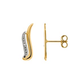 Ohrstecker 750/18 K Gelb-/Weissgold mit Diamanten 0.01ct. H/p1