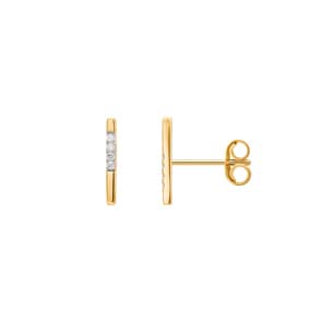 Ohrstecker 750/18 K Gelb-/Weissgold mit Diamanten 0.03ct. H/p1