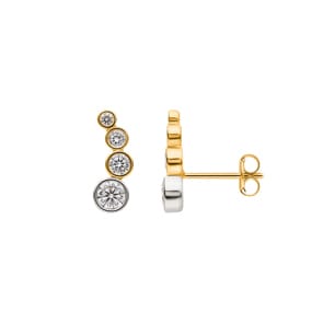 Ohrstecker 750/18 K Gelb-/ Weissgold mit Zirkonia