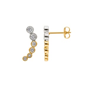 Ohrstecker 750/18 K Gelb-/ Weissgold mit Zirkonia