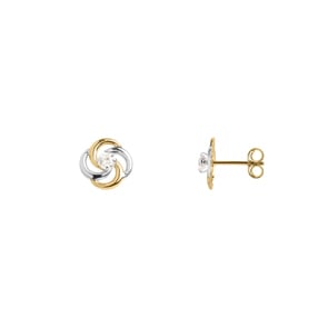 Ohrstecker 750/18 K Gelb-/Weissgold mit Zirkonia