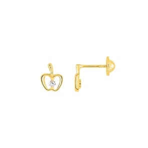 Ohrstecker 750/18 K Gelbgold Apfel mit Zirkonia