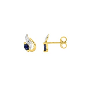 Ohrstecker 750/18 K Gelbgold bicolor mit Saphiren