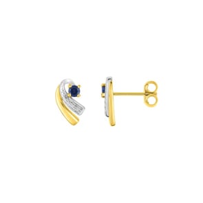 Ohrstecker 750/18 K Gelbgold bicolor mit Saphiren