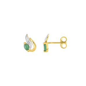 Ohrstecker 750/18 K Gelbgold bicolor mit Smaragden