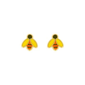 Ohrstecker 750/18 K Gelbgold mit Lack, Biene