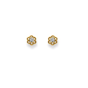 Ohrstecker 750/18 K Gelbgold, Blume