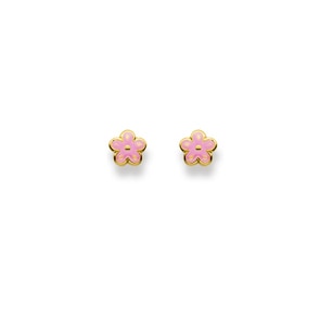 Ohrstecker 750/18 K Gelbgold, Blume