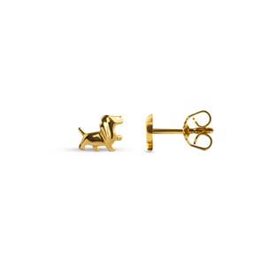Ohrstecker 750/18 K Gelbgold, Dackel