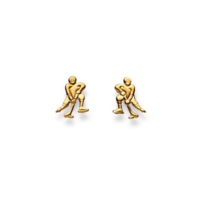 Ohrstecker 750/18 K Gelbgold, Eishockeyspieler